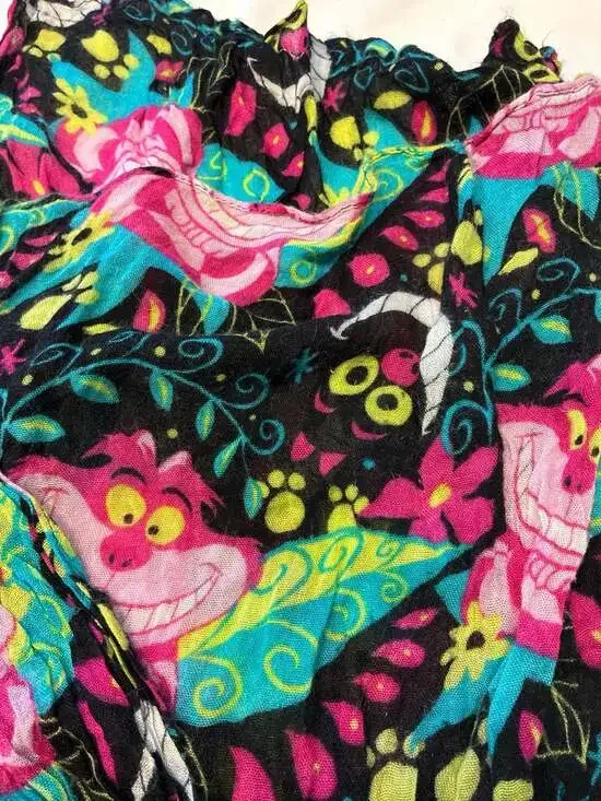 Disney Parks Alice in Wonderland Cheshire Cat Floral Scarf - Picture 3 of 4